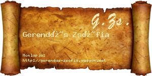 Gerendás Zsófia névjegykártya